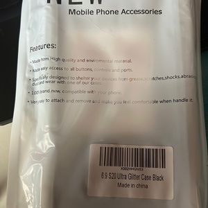 Brand new Samsung S20 ultra black glitter case